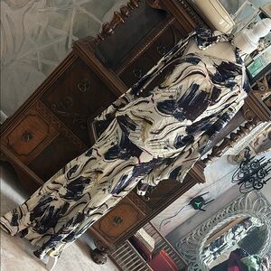 Zara Abstract Long Sleeve Dress 2pc Skirt and Top